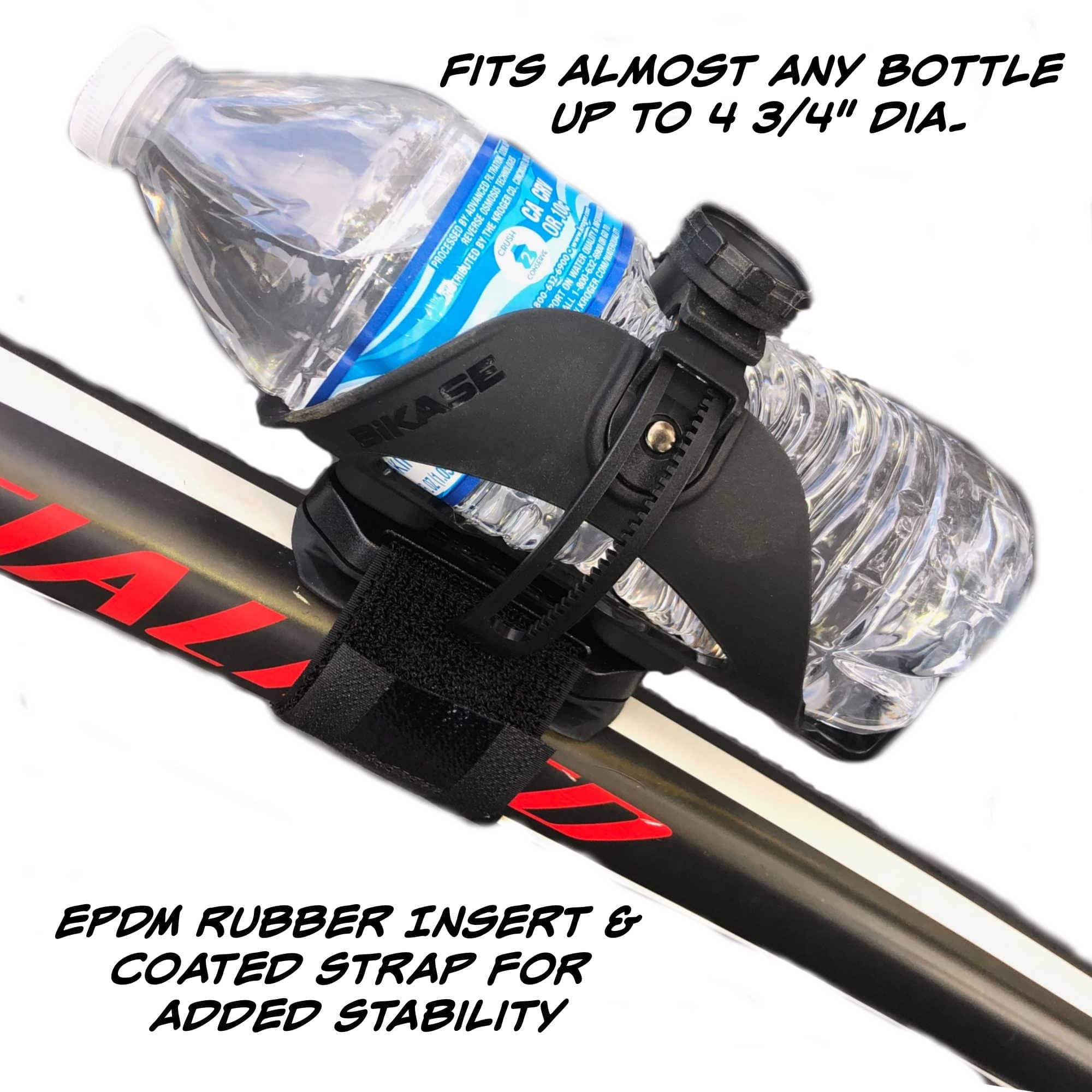 Bicycle Water Bottle Cage, ABC Cage with Anywhere Cage Strap Adapter, Adjustable Bottle Cage for Bike