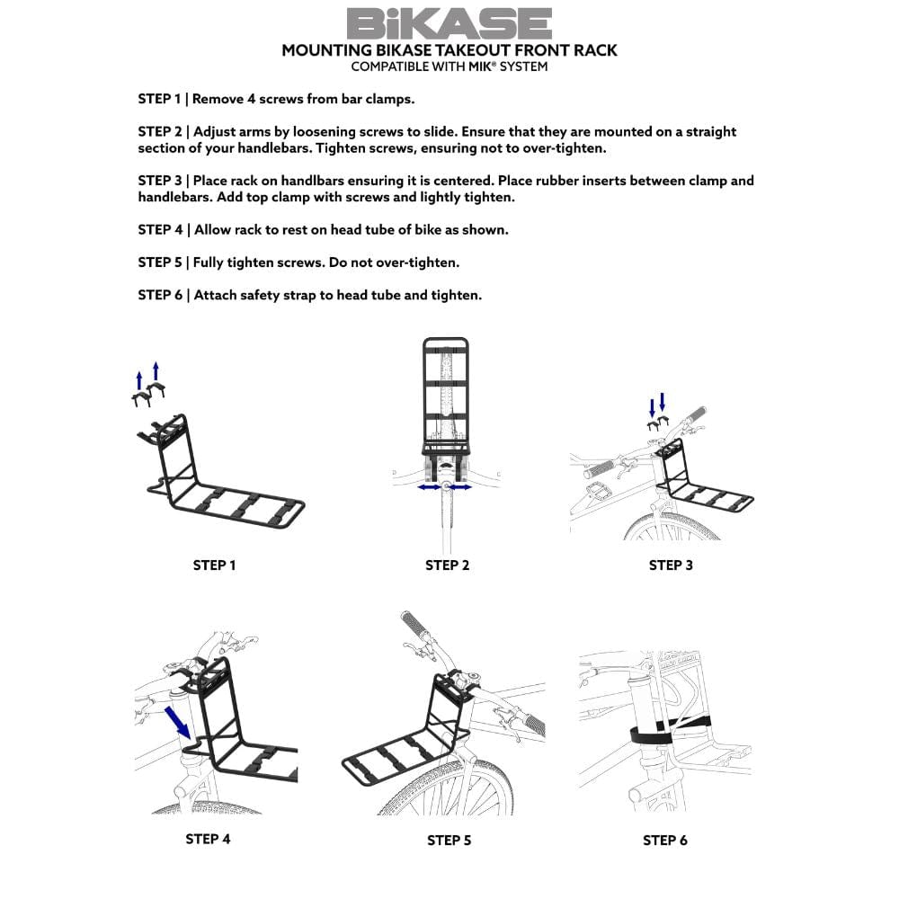 Bikase Takeout Front Rack - MIK Compatible specification kit