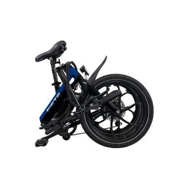 Magnetic closure system to securely keep the bike folded during transportation.