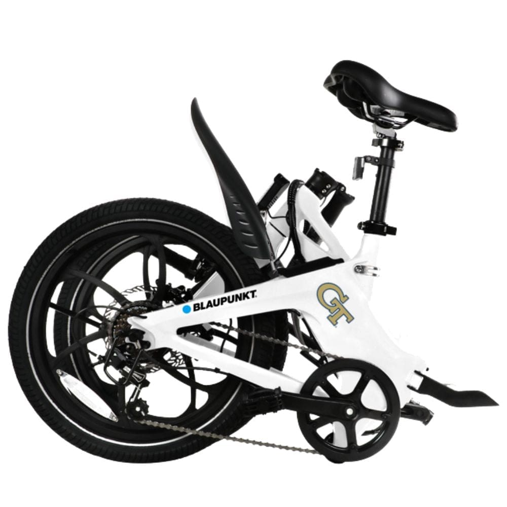 Our Blaupunkt 36V 350W rear wheel hub motor offers impressive speed control with 50 Nm torque. Paired with our efficient LG lithium-ion cells and removable battery housed in the frame, it creates an ideal combination. The motor is maintenance-free, and the integrated BMS in our battery ensures a consistent energy supply.
