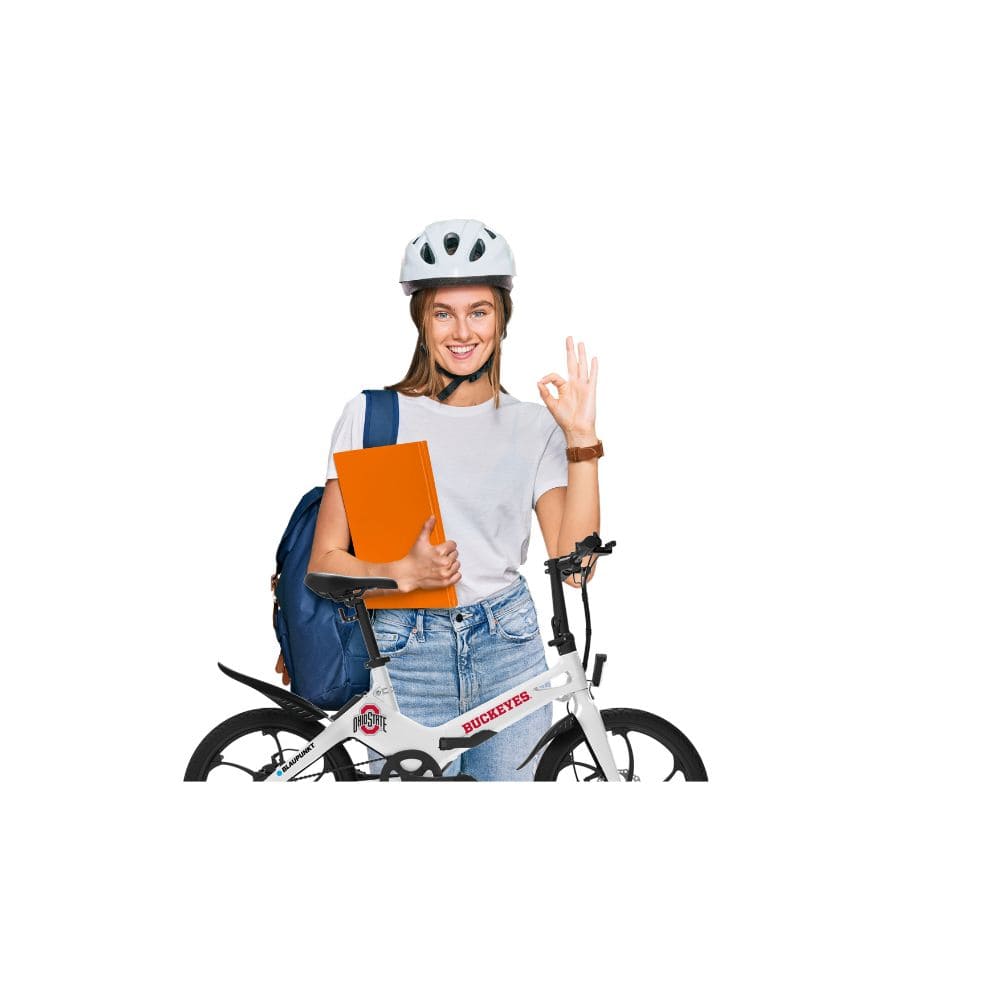 Cool German Design!  The Blaupunkt 20-inch e-folding bike offers exceptional peddle and throttle assist capabilities. 
