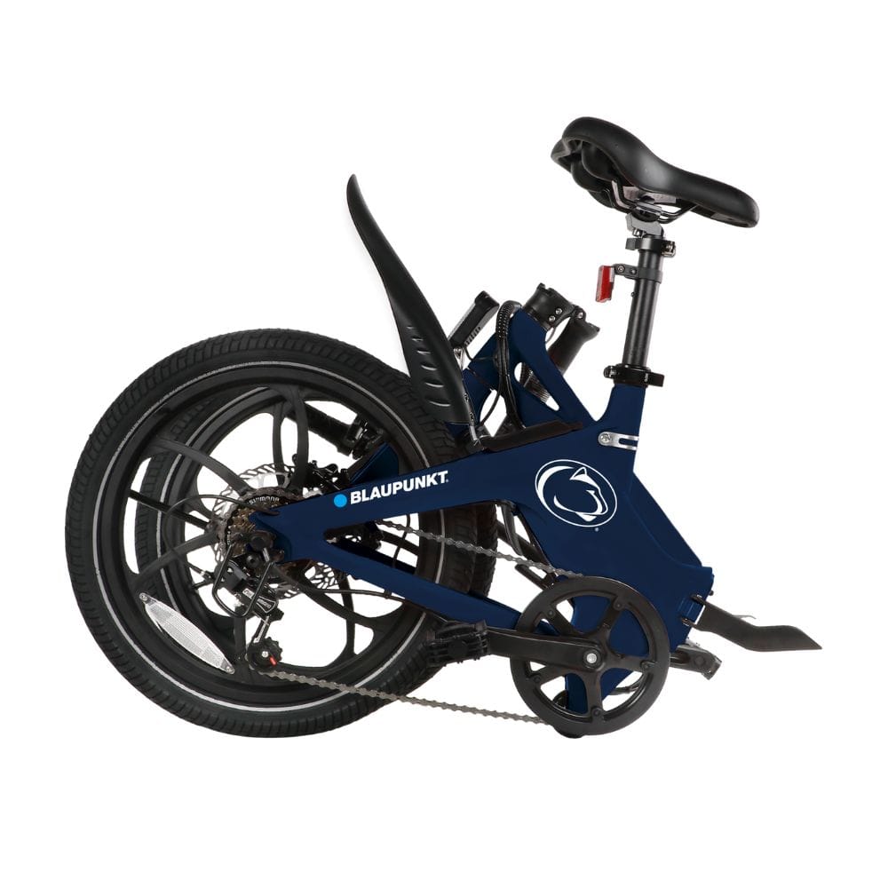  Weighing in at a mere 47 lbs., this bike is the epitome of portability, thanks to its intelligent quick-release mechanism, foldable pedals, and handlebar. 
