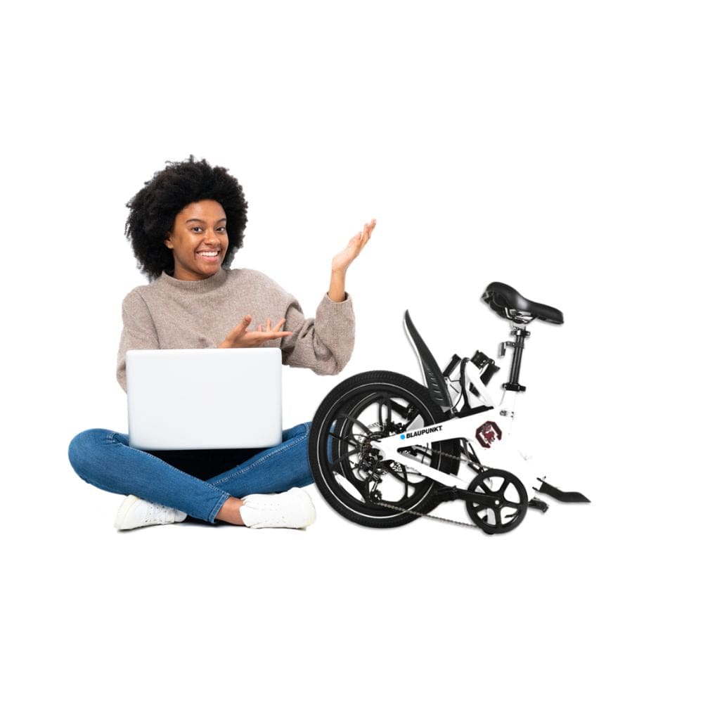Intelligent Clamping Mechanism!  Featuring an intelligent clamping mechanism, our bike folds effortlessly in just 4 steps. 