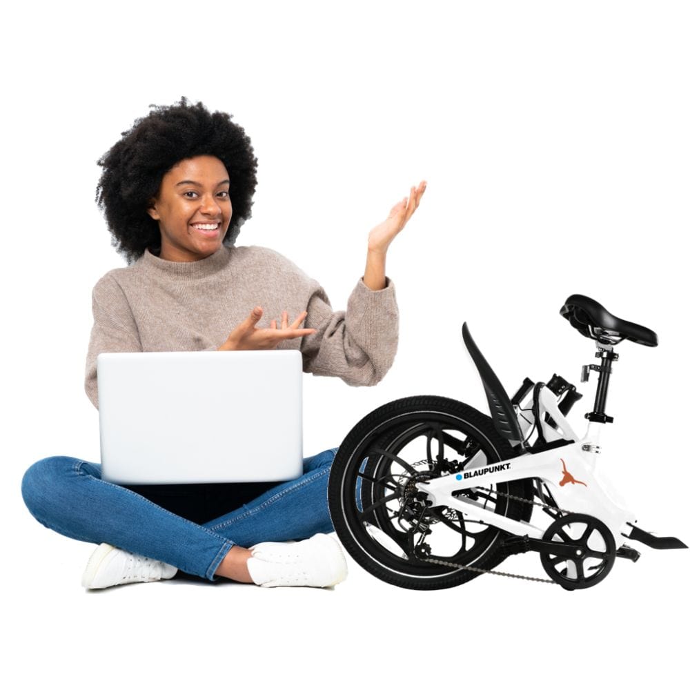 Intelligent Clamping Mechanism!  Featuring an intelligent clamping mechanism, our bike folds effortlessly in just 4 steps.