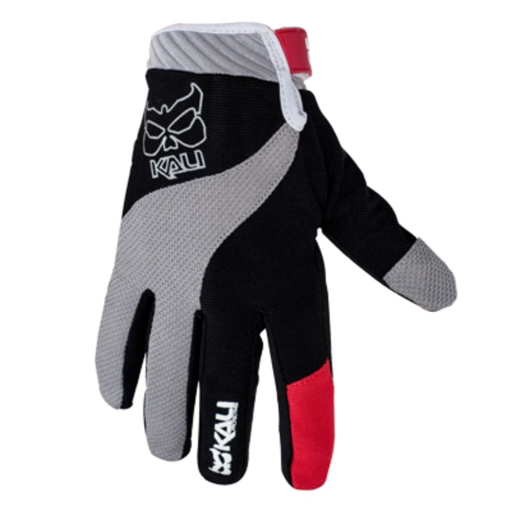 Black, gray, and red glove with Kali branding on a white background