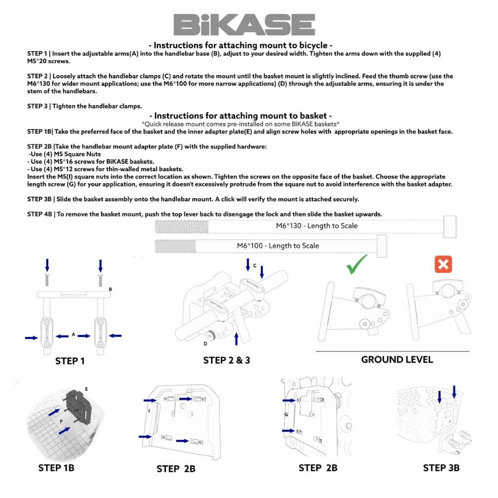 Universal Fit E-Bike Front Basket by Bikase